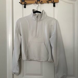 Lululemon Brushed Softstreme Ribbed Half-Zip - Bone, Size 4